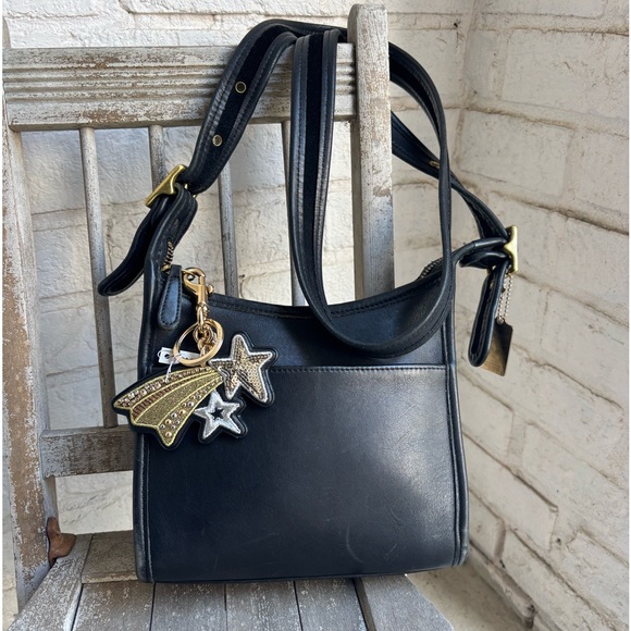 Vintage COACH small Legacy Crossbody bag w Sparkly Star Coach bag tag - Picture 15 of 16